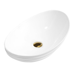 UMYWALKA NABLATOWA CERAMICZNA OWALNA LAVI-WH-LN-625 BIAŁA LAVI-WH-LN-625