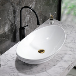 UMYWALKA NABLATOWA CERAMICZNA OWALNA LAVI-WH-LN-625 BIAŁA LAVI-WH-LN-625