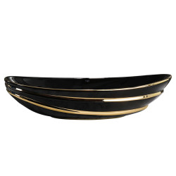 UMYWALKA NABLATOWA CERAMICZNA OWALNA LAVI-BL-GL-LN-625 CZARNA LAVI-BL-GL-LN-625