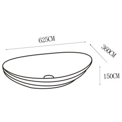 UMYWALKA NABLATOWA CERAMICZNA OWALNA LAVI-BL-GL-LN-625 CZARNA LAVI-BL-GL-LN-625