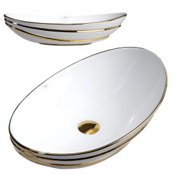 UMYWALKA NABLATOWA CERAMICZNA LAVI-WH-GL-LN-625 BIAŁA LAVI-WH-GL-LN-625