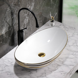 UMYWALKA NABLATOWA CERAMICZNA LAVI-WH-GL-LN-625 BIAŁA LAVI-WH-GL-LN-625