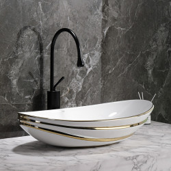 UMYWALKA NABLATOWA CERAMICZNA LAVI-WH-GL-LN-625 BIAŁA LAVI-WH-GL-LN-625
