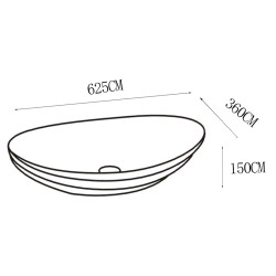 UMYWALKA NABLATOWA CERAMICZNA LAVI-WH-GL-LN-625 BIAŁA LAVI-WH-GL-LN-625