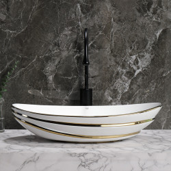 UMYWALKA NABLATOWA CERAMICZNA LAVI-WH-GL-LN-625 BIAŁA LAVI-WH-GL-LN-625