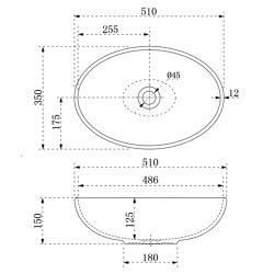 UMYWALKA NABLATOWA SZKLANA OWALNA BRILLANT3-TR-510 TRANSPARENTNA BRILLANT3-TR-510