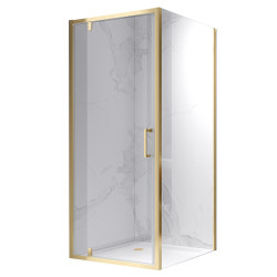 KABINA PRYSZNICOWA KWADRATOWA ZES-KZ04B-GL-BR-80 ZŁOTY SZCZOTKOWANY 80x80 CM 6 MM