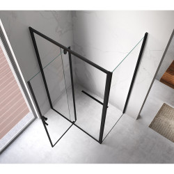 KABINA PRYSZNICOWA PROSTOKĄTNA ZES-KZ07D-BL-120X100 CZARNA 120x100 CM