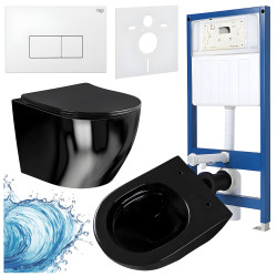 ZESTAW PODTYNKOWY WC STELAŻ HYDROSAN MISKA MIZU-BL-RIM-03 PRZYCISK BUTTON-5-WH BIAŁY