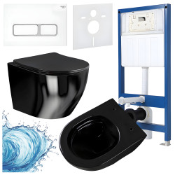 ZESTAW PODTYNKOWY WC STELAŻ HYDROSAN MISKA MIZU-BL-RIM-03 PRZYCISK BUTTON-6-WH BIAŁY