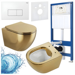 ZESTAW PODTYNKOWY WC STELAŻ HYDROSAN MISKA MIZU-GL-WH-RIM-03 PRZYCISK BUTTON-5-WH BIAŁY