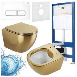 ZESTAW PODTYNKOWY WC STELAŻ HYDROSAN MISKA MIZU-GL-WH-RIM-03 PRZYCISK BUTTON-6-WH BIAŁY