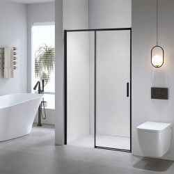 DRZWI PRYSZNICOWE SUPER SLIM NOVA CZARNE 90 CM 6 MM NOVA-BL-90