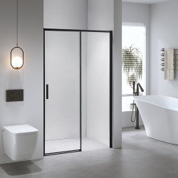 DRZWI PRYSZNICOWE SUPER SLIM NOVA CZARNE 90 CM 6 MM NOVA-BL-90