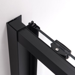 DRZWI PRYSZNICOWE SUPER SLIM NOVA CZARNE 90 CM 6 MM NOVA-BL-90