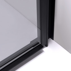 DRZWI PRYSZNICOWE SUPER SLIM NOVA CZARNE 90 CM 6 MM NOVA-BL-90