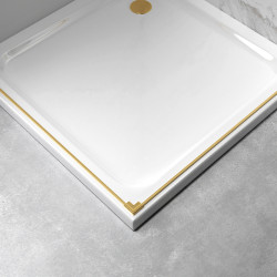 KABINA PRYSZNICOWA PROSTOKĄTNA ZES-KZ12B-GL-BR-100X80 ZŁOTA SZCZOTKOWANA 100x80 CM