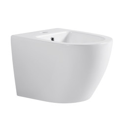 BIDET ŁAZIENKOWY PODWIESZANY WISZĄCY CERAMICZNY OWALNY BIAŁY BID-MIZU-WH 49 CM BID-MIZU-WH