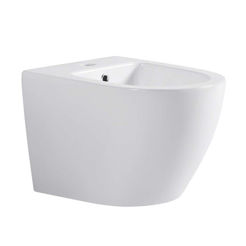 BIDET ŁAZIENKOWY PODWIESZANY WISZĄCY CERAMICZNY OWALNY BIAŁY BID-MIZU-WH 49 CM BID-MIZU-WH