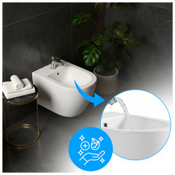 BIDET ŁAZIENKOWY PODWIESZANY WISZĄCY CERAMICZNY OWALNY BIAŁY BID-MIZU-WH 49 CM BID-MIZU-WH