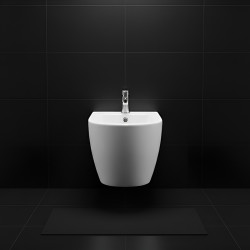 BIDET ŁAZIENKOWY PODWIESZANY WISZĄCY CERAMICZNY OWALNY BIAŁY BID-MIZU-WH 49 CM BID-MIZU-WH