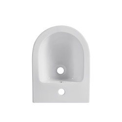 BIDET ŁAZIENKOWY PODWIESZANY WISZĄCY CERAMICZNY OWALNY BIAŁY BID-MIZU-WH 49 CM BID-MIZU-WH