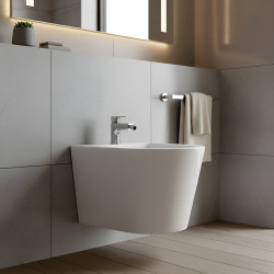 BIDET ŁAZIENKOWY PODWIESZANY WISZĄCY CERAMICZNY OWALNY BIAŁY BID-PRIMA-WH 49 CM BID-PRIMA-WH
