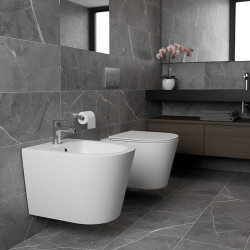 BIDET ŁAZIENKOWY PODWIESZANY WISZĄCY CERAMICZNY OWALNY BIAŁY BID-PRIMA-WH 49 CM BID-PRIMA-WH
