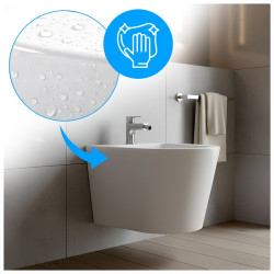 BIDET ŁAZIENKOWY PODWIESZANY WISZĄCY CERAMICZNY OWALNY BIAŁY BID-PRIMA-WH 49 CM BID-PRIMA-WH