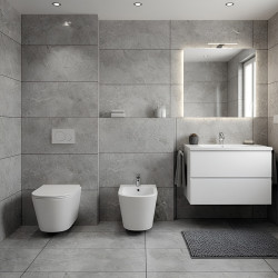BIDET ŁAZIENKOWY PODWIESZANY WISZĄCY CERAMICZNY OWALNY BIAŁY BID-PRIMA-WH 49 CM BID-PRIMA-WH
