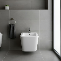 BIDET ŁAZIENKOWY PODWIESZANY WISZĄCY CERAMICZNY OWALNY BIAŁY BID-RAIN-WH 52 CM BID-RAIN-WH