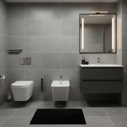 BIDET ŁAZIENKOWY PODWIESZANY WISZĄCY CERAMICZNY OWALNY BIAŁY BID-RAIN-WH 52 CM BID-RAIN-WH