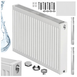 GRZEJNIK PŁYTOWY STALOWY ŚCIENNY PANELOWY CO TYP 22 PODŁĄCZENIE BOCZNE 60x80 BIAŁY CALOR-WH-1