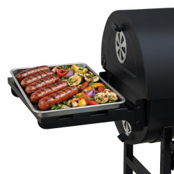 GRILL WĘGLOWY ZAMYKANY OGRODOWY Z PÓŁKAMI BLATEM POKRYWA BECZKA POPIELNIK VL19