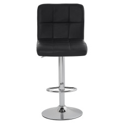 HOKER KRZESŁO BAROWE RAFA CZARNA SKÓRA PU PODSTAWA CHROM RAFA01-BL-CH-NEW