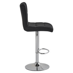 HOKER KRZESŁO BAROWE RAFA CZARNA SKÓRA PU PODSTAWA CHROM RAFA01-BL-CH-NEW