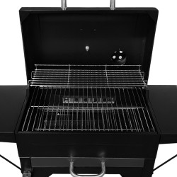 GRILL WĘGLOWY ZAMYKANY OGRODOWY DUŻY Z POKRYWĄ PÓŁKAMI TERMOMETR KOMIN VL18