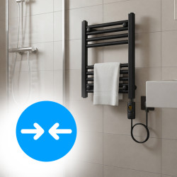 GRZEJNIK ŁAZIENKOWY ELEKTRYCZNY ENERGOOSZCZĘDNY DRABINKA 300W MANAM CZARNY MANAM-BL
