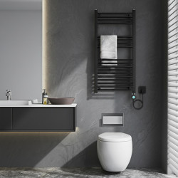 GRZEJNIK ŁAZIENKOWY ELEKTRYCZNY ENERGOOSZCZĘDNY DRABINKA 250W CZARNY KATLA-BL
