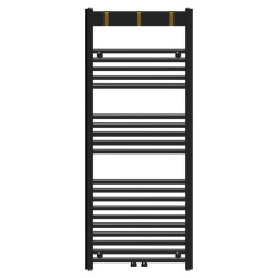 GRZEJNIK ŁAZIENKOWY ŚCIENNY PIONOWY WODNY DRABINKA 120x50 CZARNY YASUR-BL-2