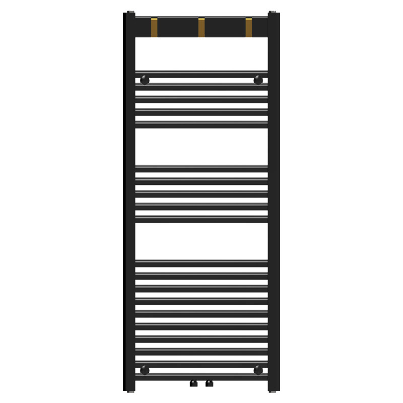 GRZEJNIK ŁAZIENKOWY ŚCIENNY PIONOWY WODNY DRABINKA 120x50 CZARNY YASUR-BL-2