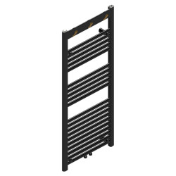 GRZEJNIK ŁAZIENKOWY ŚCIENNY PIONOWY WODNY DRABINKA 120x50 CZARNY YASUR-BL-2