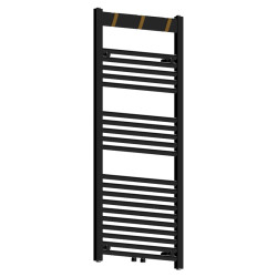 GRZEJNIK ŁAZIENKOWY ŚCIENNY PIONOWY WODNY DRABINKA 120x50 CZARNY YASUR-BL-2
