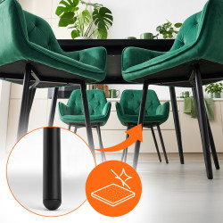 FOTEL KRZESŁO WELUROWE TAPICEROWANE VELA ZIELONE NOGI CZARNE VELA-GN-BL-NEW