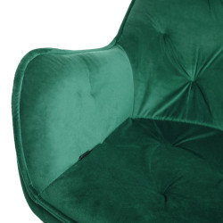 FOTEL KRZESŁO WELUROWE TAPICEROWANE VELA ZIELONE NOGI CZARNE VELA-GN-BL-NEW