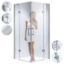 KABINA PRYSZNICOWA KWADRATOWA UCHYLNA ZES-KZ25A-80 CHROM 80x80 CM