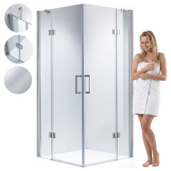 KABINA PRYSZNICOWA KWADRATOWA UCHYLNA ZES-KZ25B-90 CHROM 90x90 CM