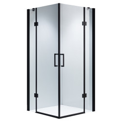 KABINA PRYSZNICOWA KWADRATOWA UCHYLNA ZES-KZ25A-BL-80 CZARNA 80x80 CM