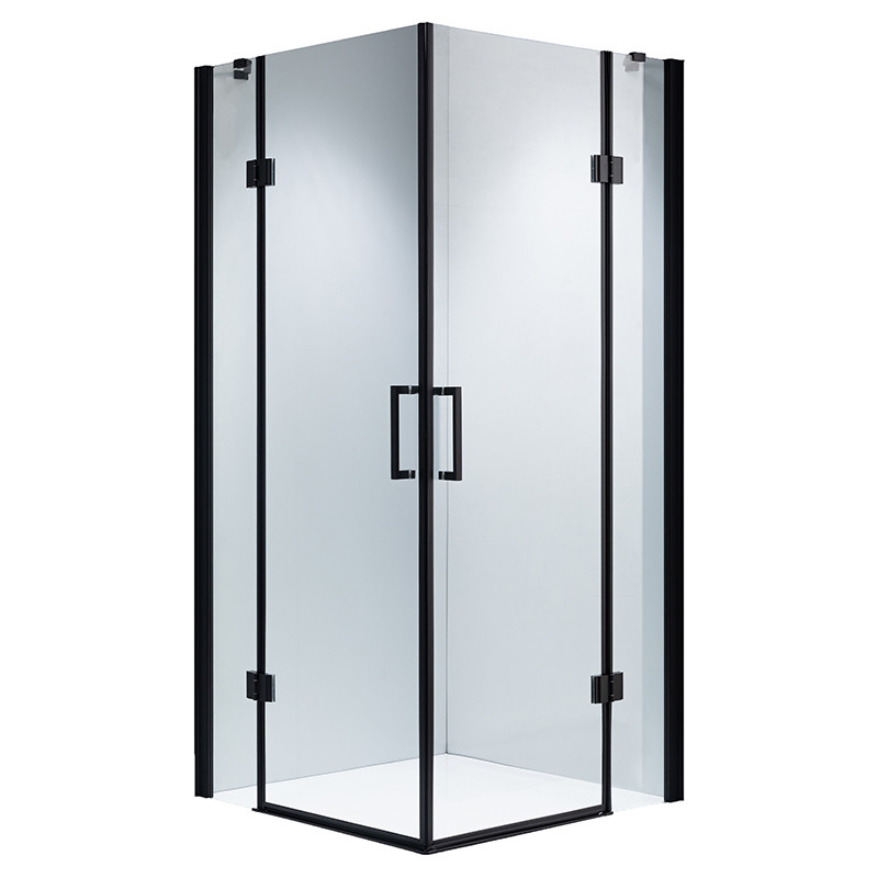 KABINA PRYSZNICOWA KWADRATOWA UCHYLNA ZES-KZ25A-BL-80 CZARNA 80x80 CM