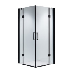 KABINA PRYSZNICOWA KWADRATOWA UCHYLNA ZES-KZ25B-BL-90 CZARNA 90x90 CM